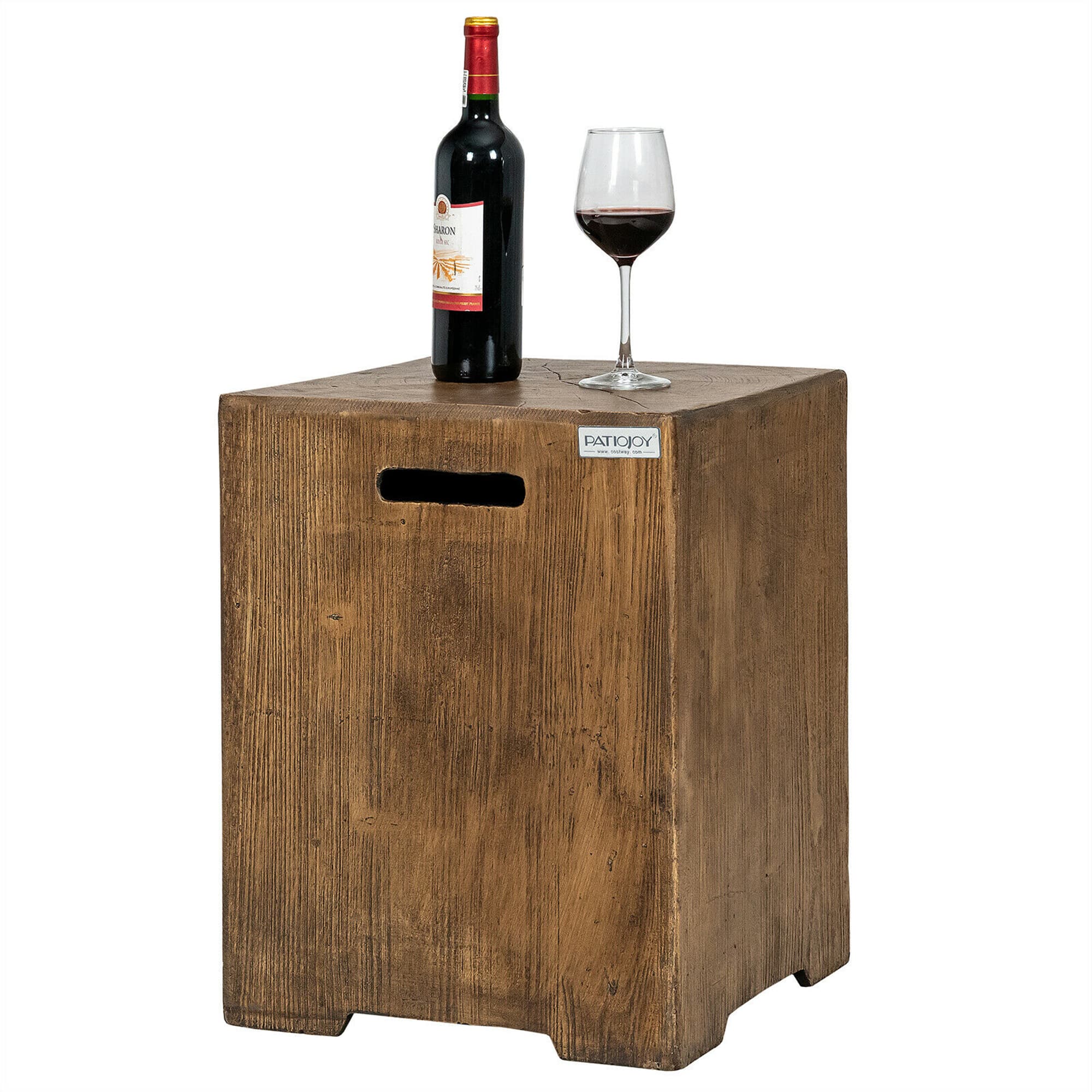 Costway - 16" Outdoor Hideaway Table Propane Tank Cover for Standard 20 LBS Propane Tank - Brown