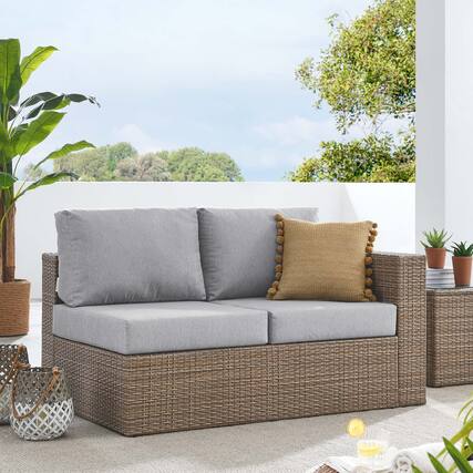 Front. Modway - Convene Outdoor Patio Right-Arm Loveseat by Modway - Cappuccino Gray.