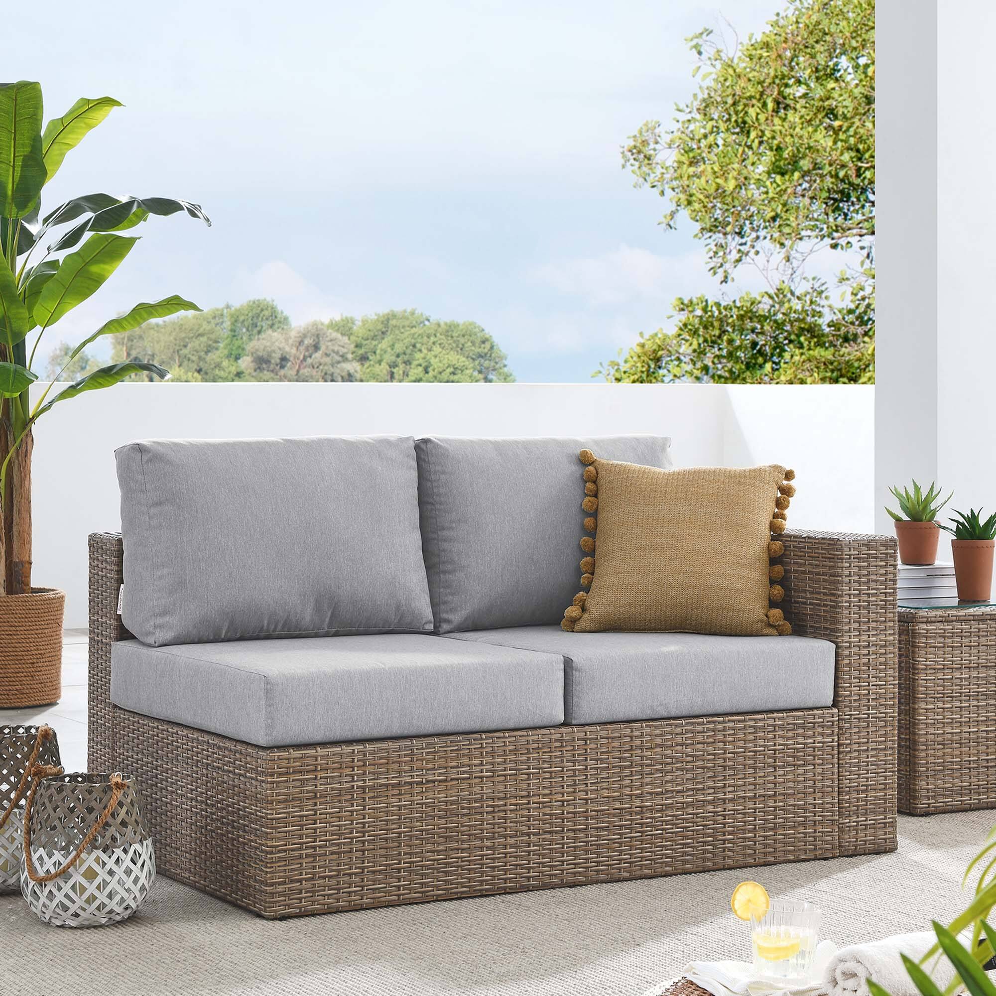 Front. Modway - Convene Outdoor Patio Right-Arm Loveseat by Modway - Cappuccino Gray.