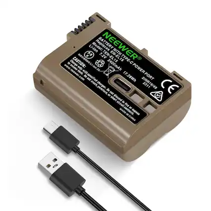 Li-ion Model: BATTERY NEEWER PS 7.2V EN-EL15
Charge CAUTION: Li-ion 2400mAh 17.28Wh
TYPE-C www.neewer.com
Do not crush, puncture, or expose in circuit fire circuit contacts.
MADE IN CHINA