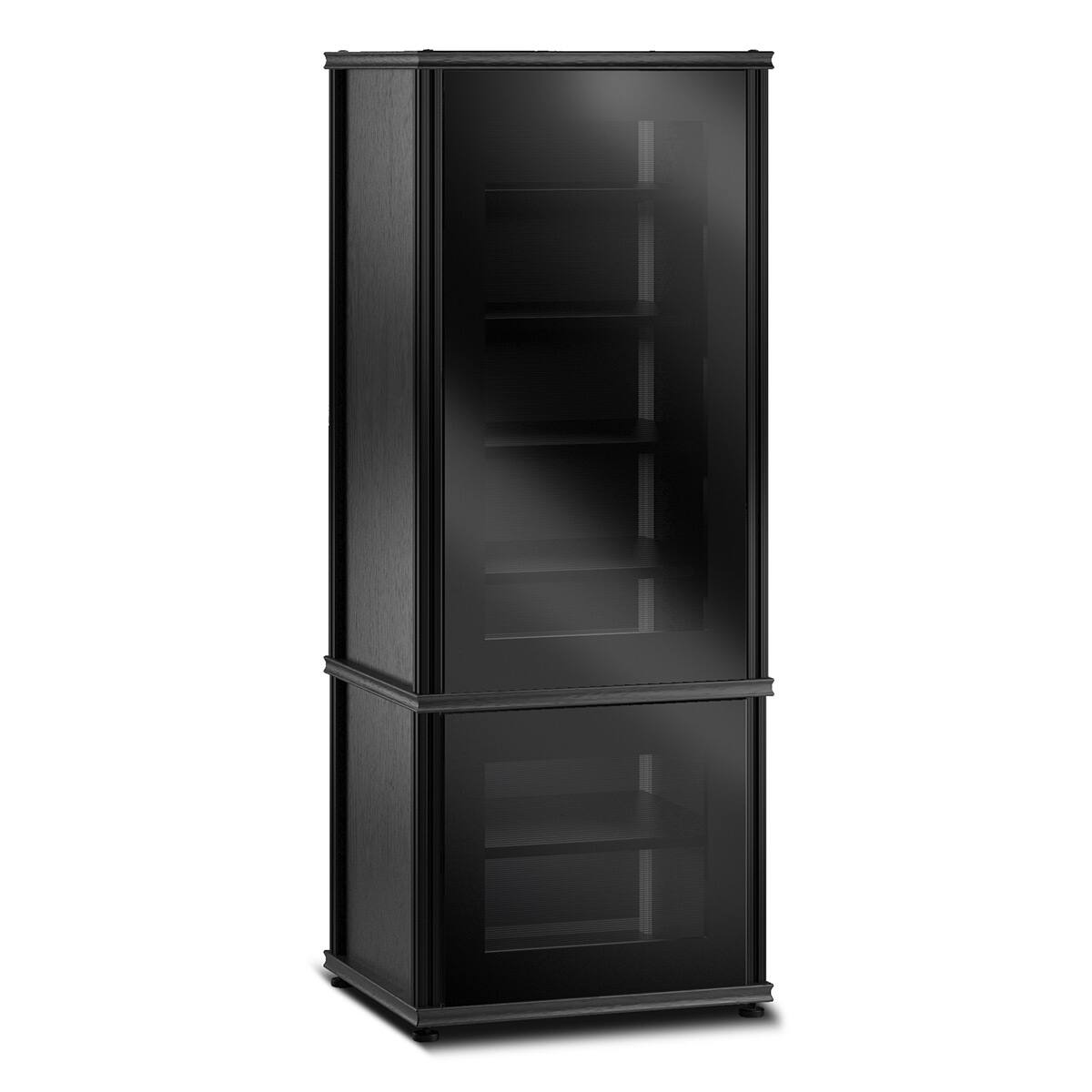 Front. Salamander Designs - Salamander Designs Synergy 603 Single AV Cabinet (Black Oak with Black Glass & Black Posts) - Black Oak/Black.
