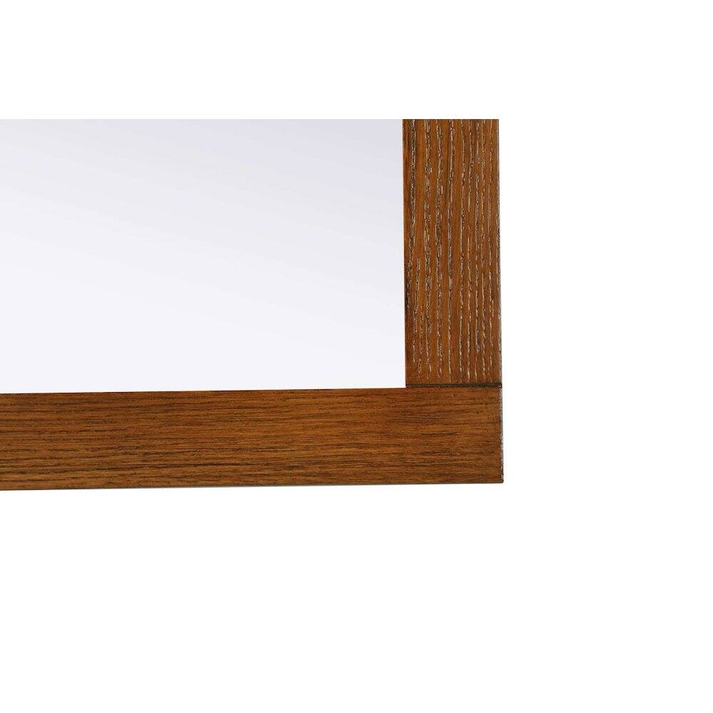 Left. Elegant Kitchen and Bath - Noah Wooden Rectangle Mirror 48 x 36 in Brandy Walnut - Brandy Walnut.