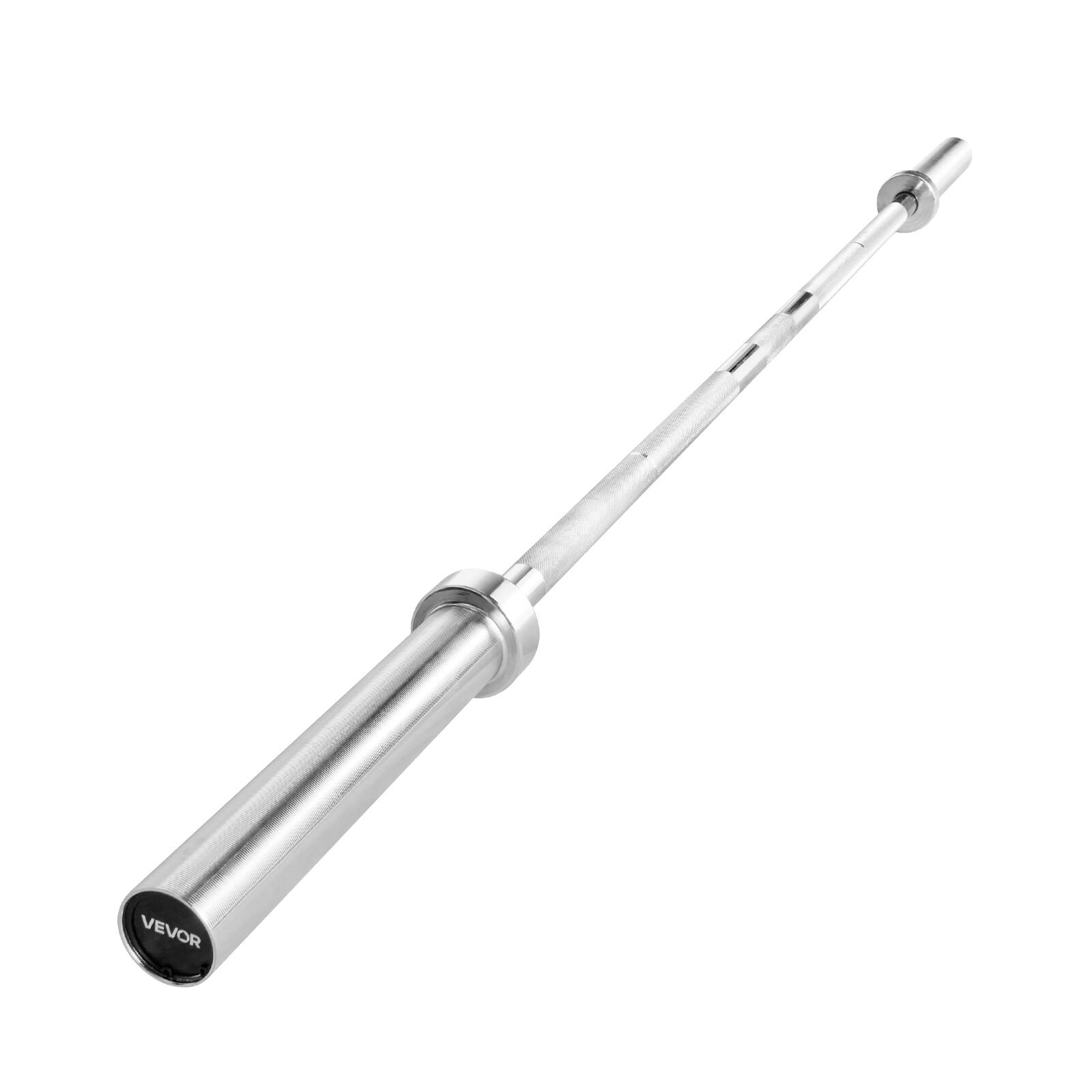 Alt View 5. VEVOR - 6FT Barbell Bar, Fits 2-Inch Weight Plates, Chrome Plated Barbell Bar with Knurled Grip for Strength Training - Sliver.