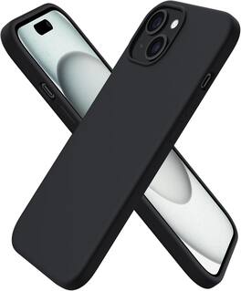 Ornarto - Compatible with iPhone 15 Case 6.1", Slim Liquid Silicone 3 Layers Full Covered Protective Cover - Black