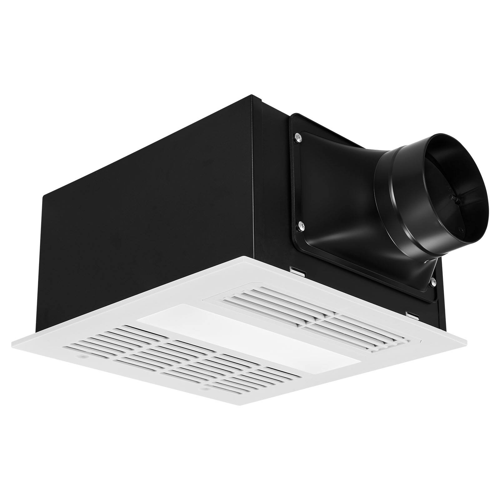 Alt View 5. VEVOR - Bathroom Exhaust Fan with Light and Heater, 80-90-110 CFM 1500W Bathroom Vent, 1.5 Sones Low-Noise, Premium DC Motor - White.