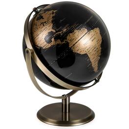 Costway - 9-Inch Metallic Black World Globe 720° Rotating Earth Globe with Metal Stand - Gold