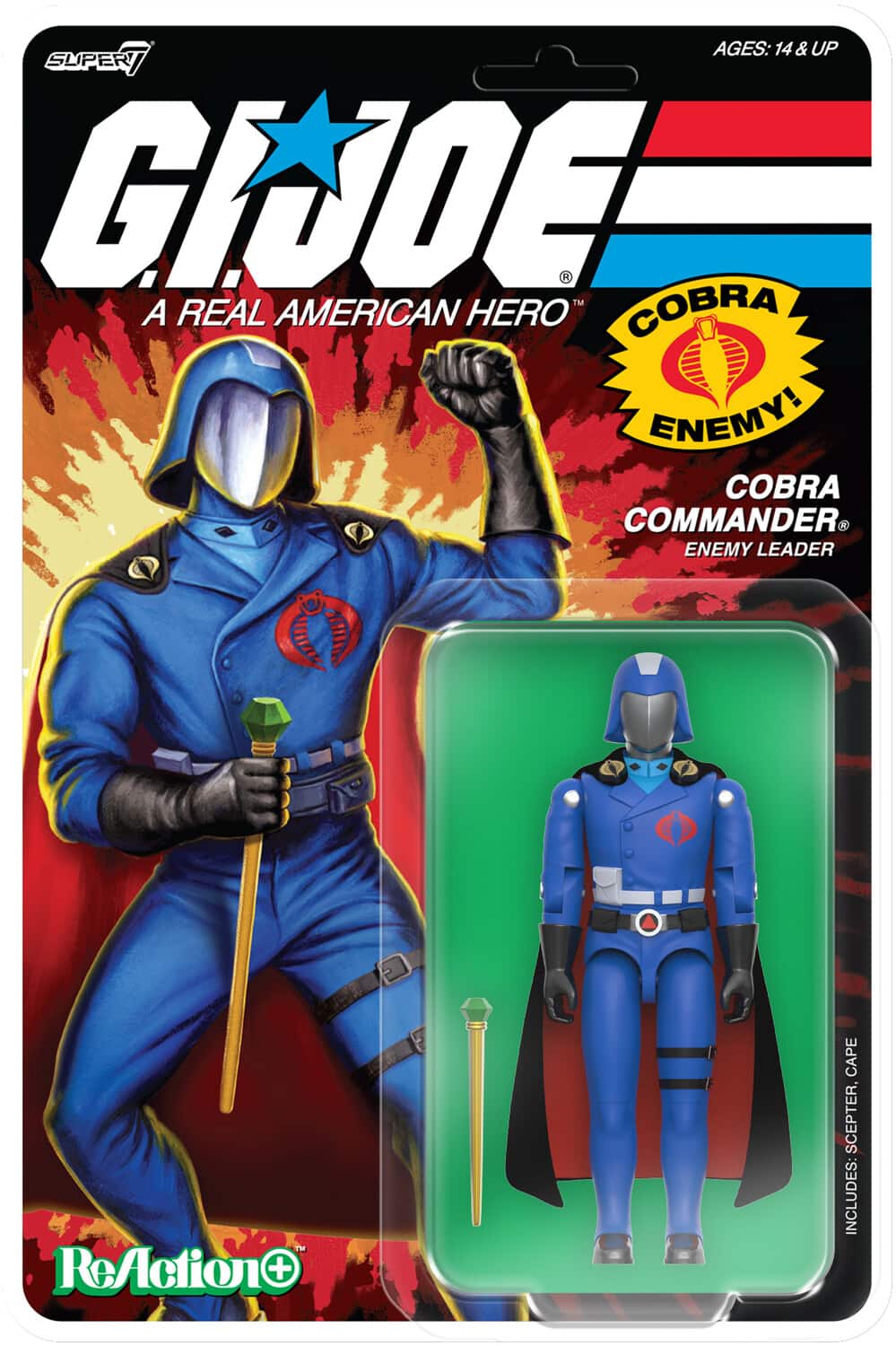 Super7 - G.I. Joe - ReAction+ Wv6 - Cobra Commander (Movie, Black Cape) - COLLECTIBLES - Multicolor