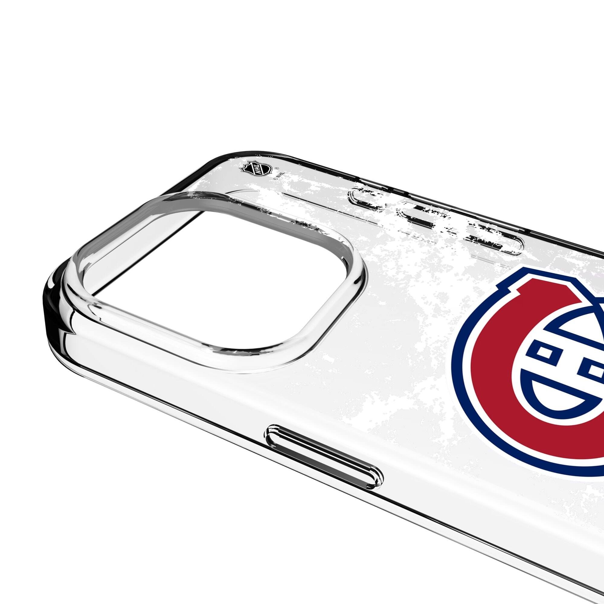 Alt View 2. Keyscaper - Montreal Canadiens iPhone Stripe Clear Ice Case - 16 Plus - Multicolor.