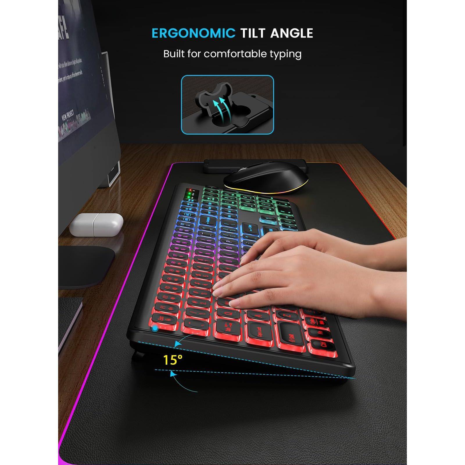 ERGONOMIC TILT ANGLE  
Built for comfortable typing  

15°