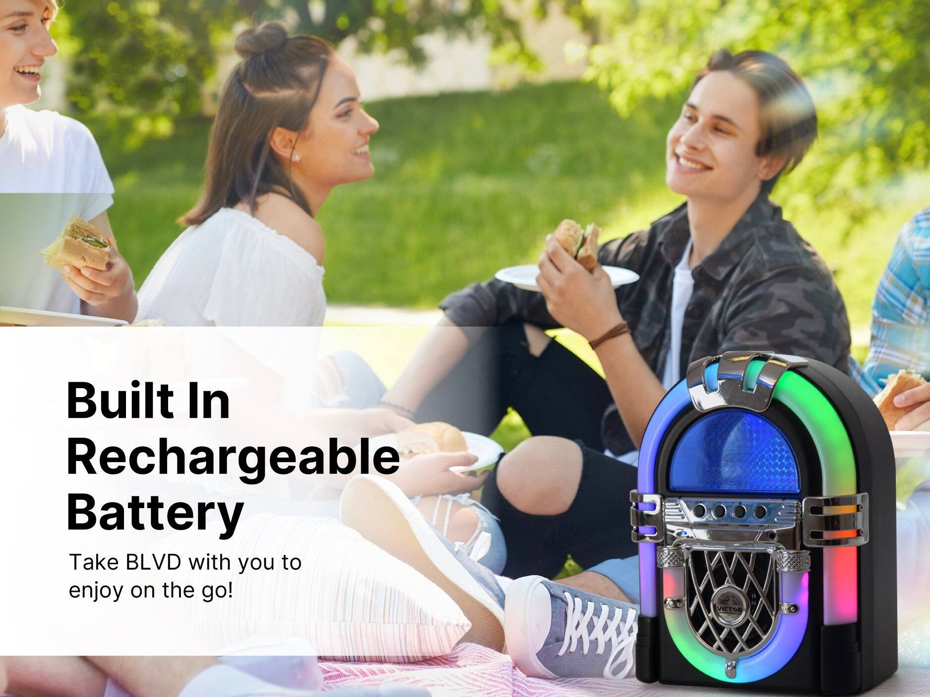 Built In Rechargeable Battery

Take BLVD with you to enjoy on the go!