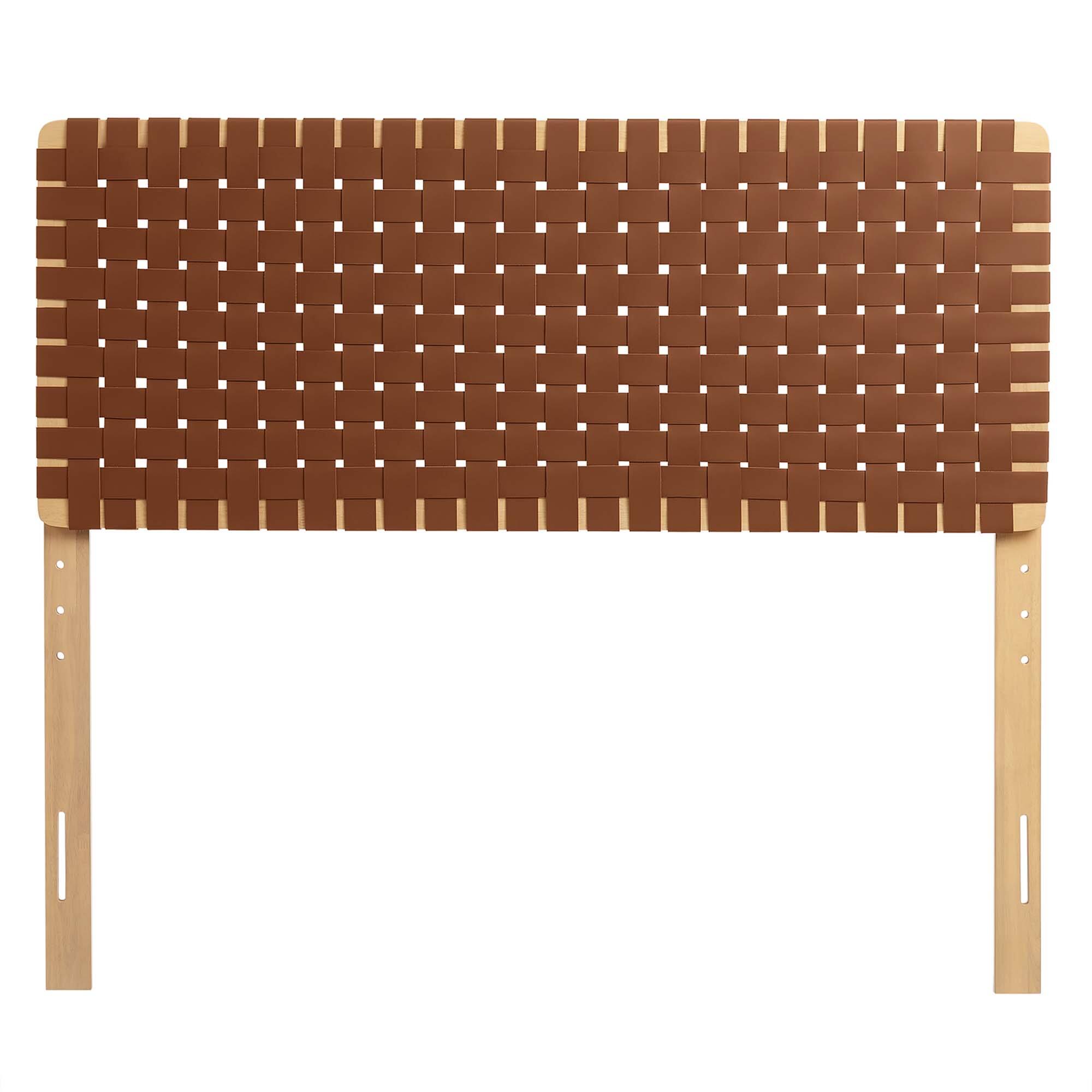 Alt View 1. Modway - Sparta Weave Vegan Leather Full Headboard by Modway - Brown.