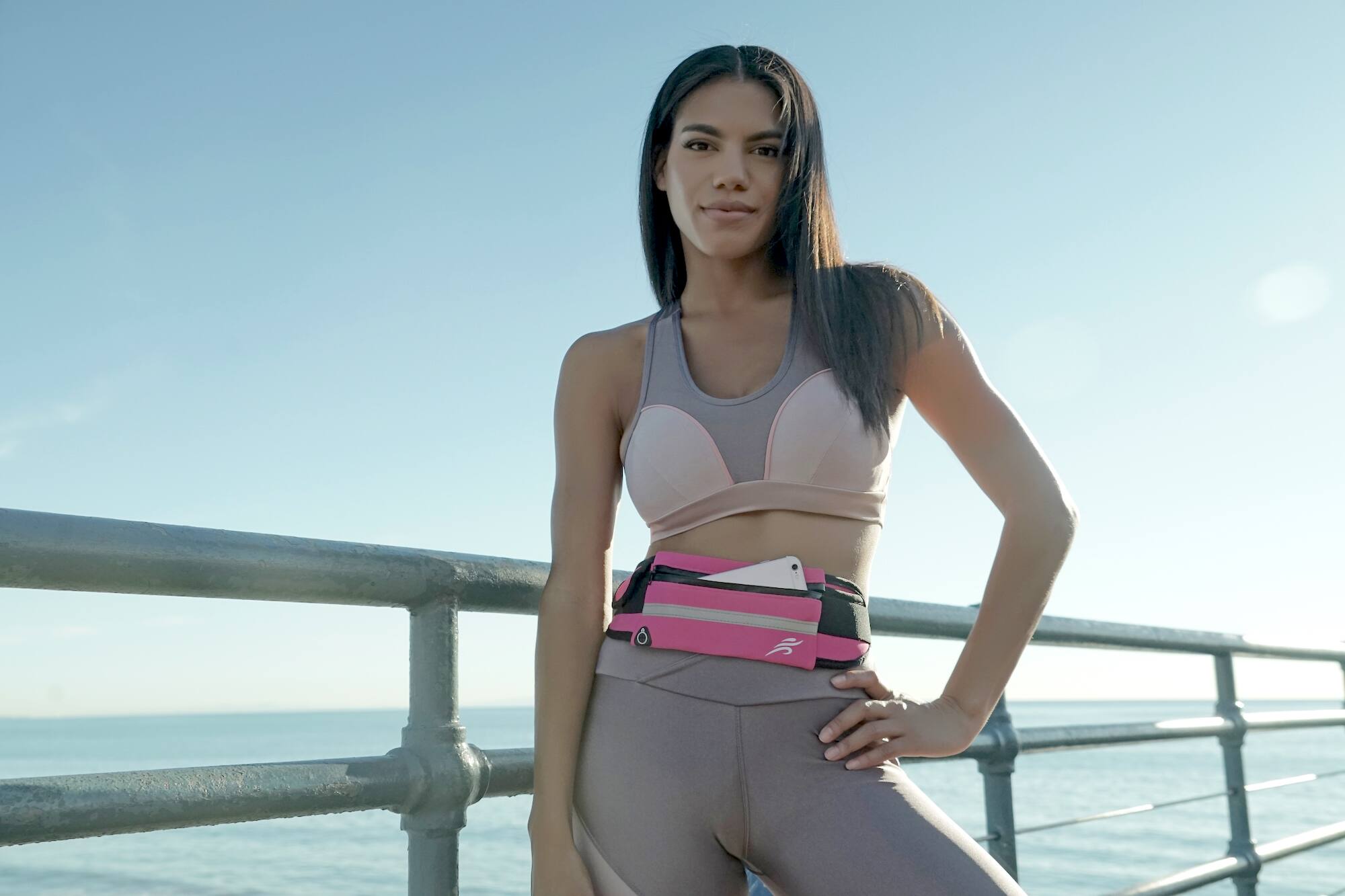 Alt View 2. JupiterGear - Sports Running Belt and Travel Fanny Pack for Jogging, Cycling and Outdoors with Water Resistant Pockets - Rose Red.