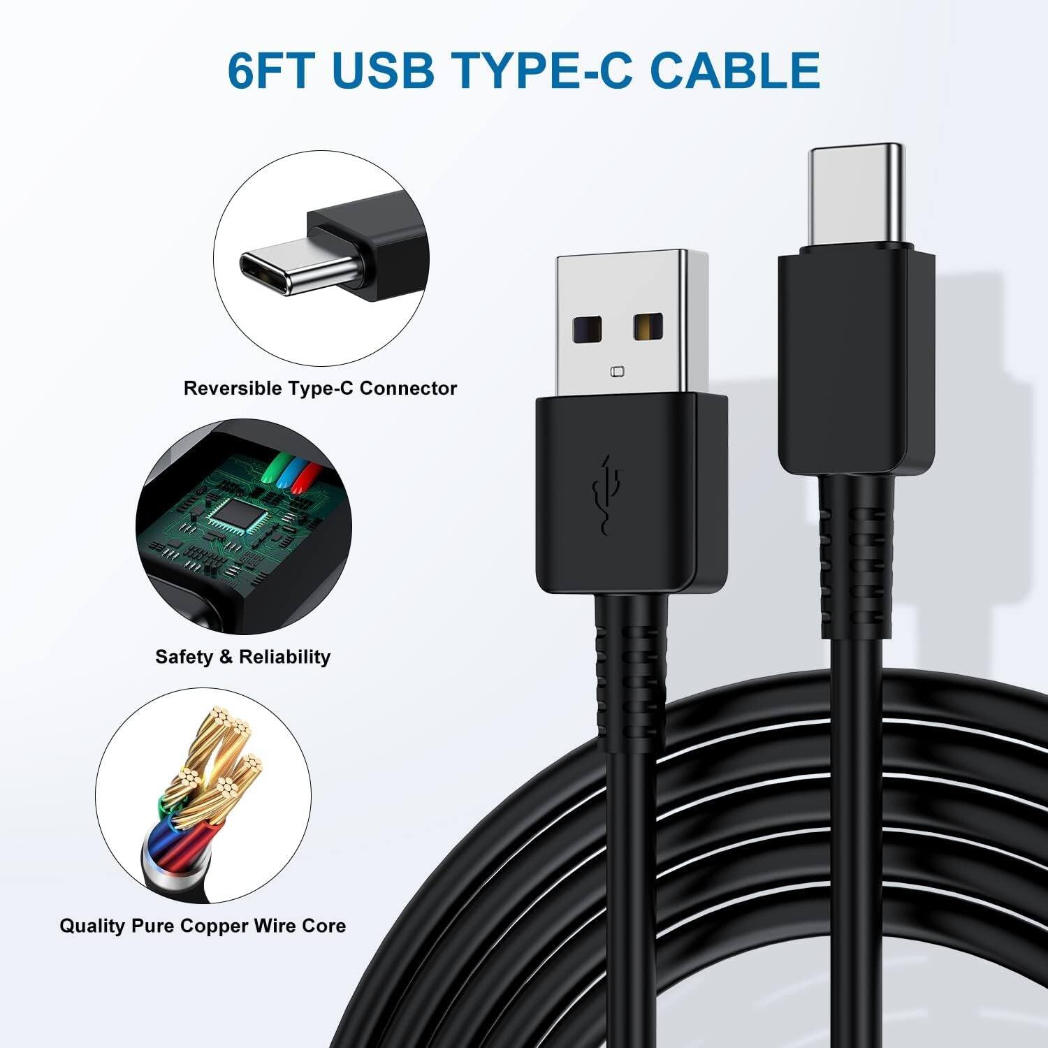 6FT USB TYPE-C CABLE
Reversible Type-C Connector
Safety & Reliability
Quality Pure Copper Wire Core