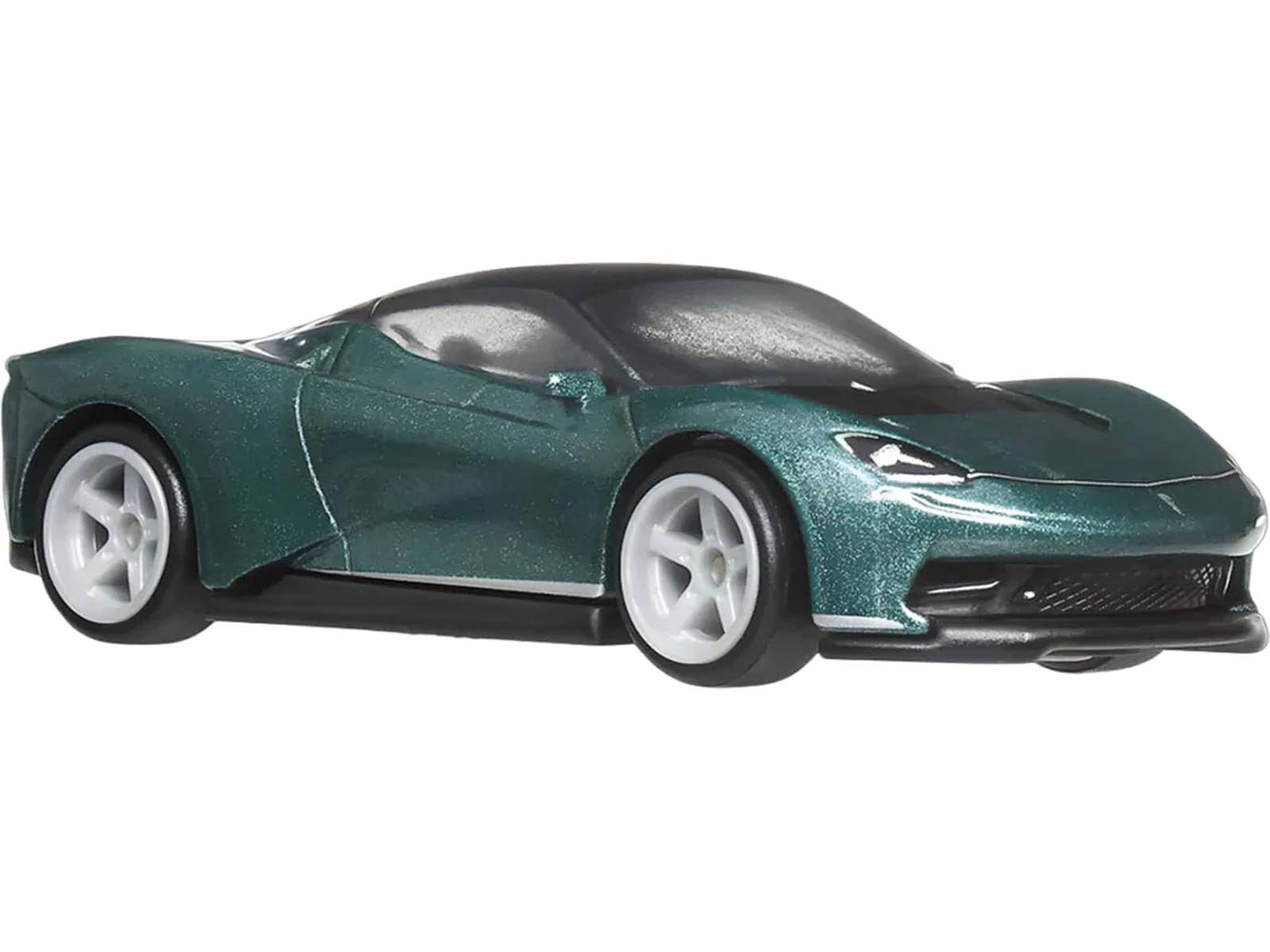 Angle. Hot Wheels - Automobili Pininfarina Battista Green Metallic with Black Top "Euro Speed" Series - Green Metallic with Black.