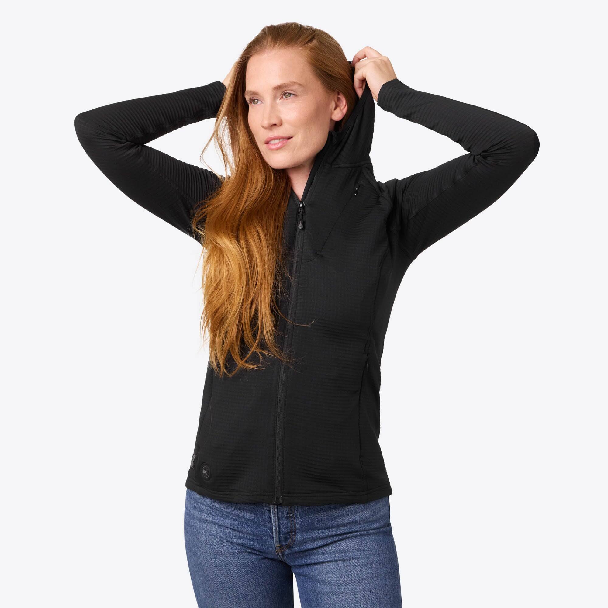 Alt View 2. Mobile Warming - Women's Element Mid-Layer Full Zip Heated Hoodie - Black.