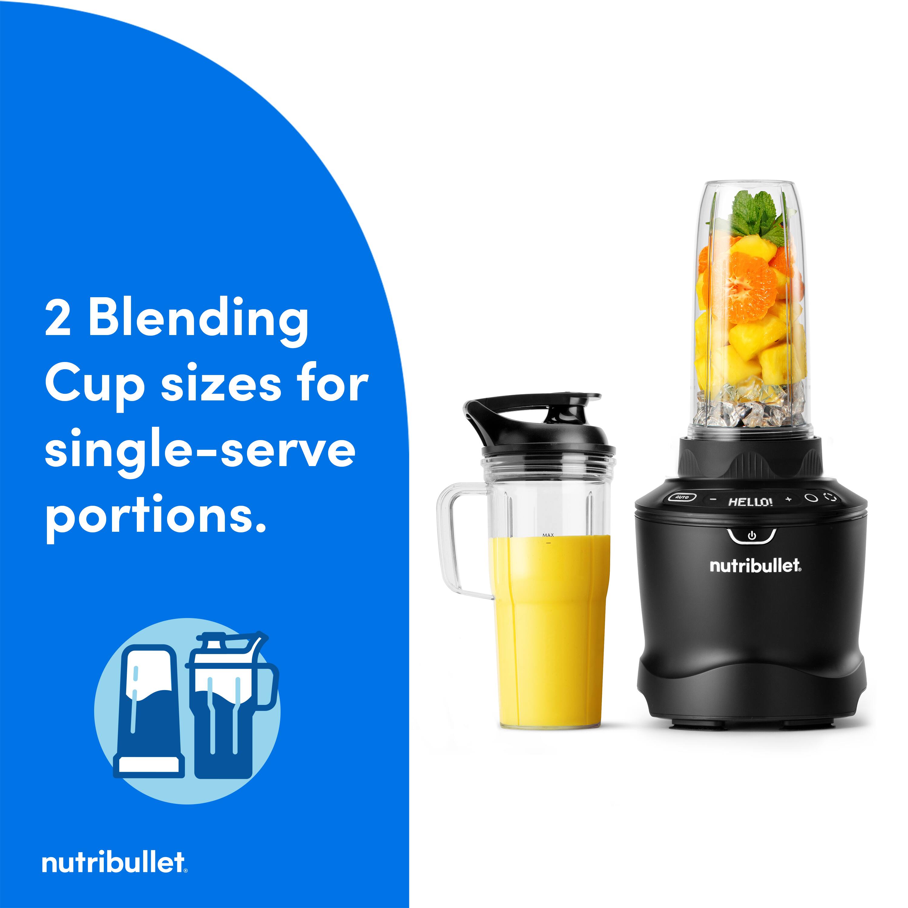 "2 Blending Cup sizes for single-serve portions. Hello nutribullet."