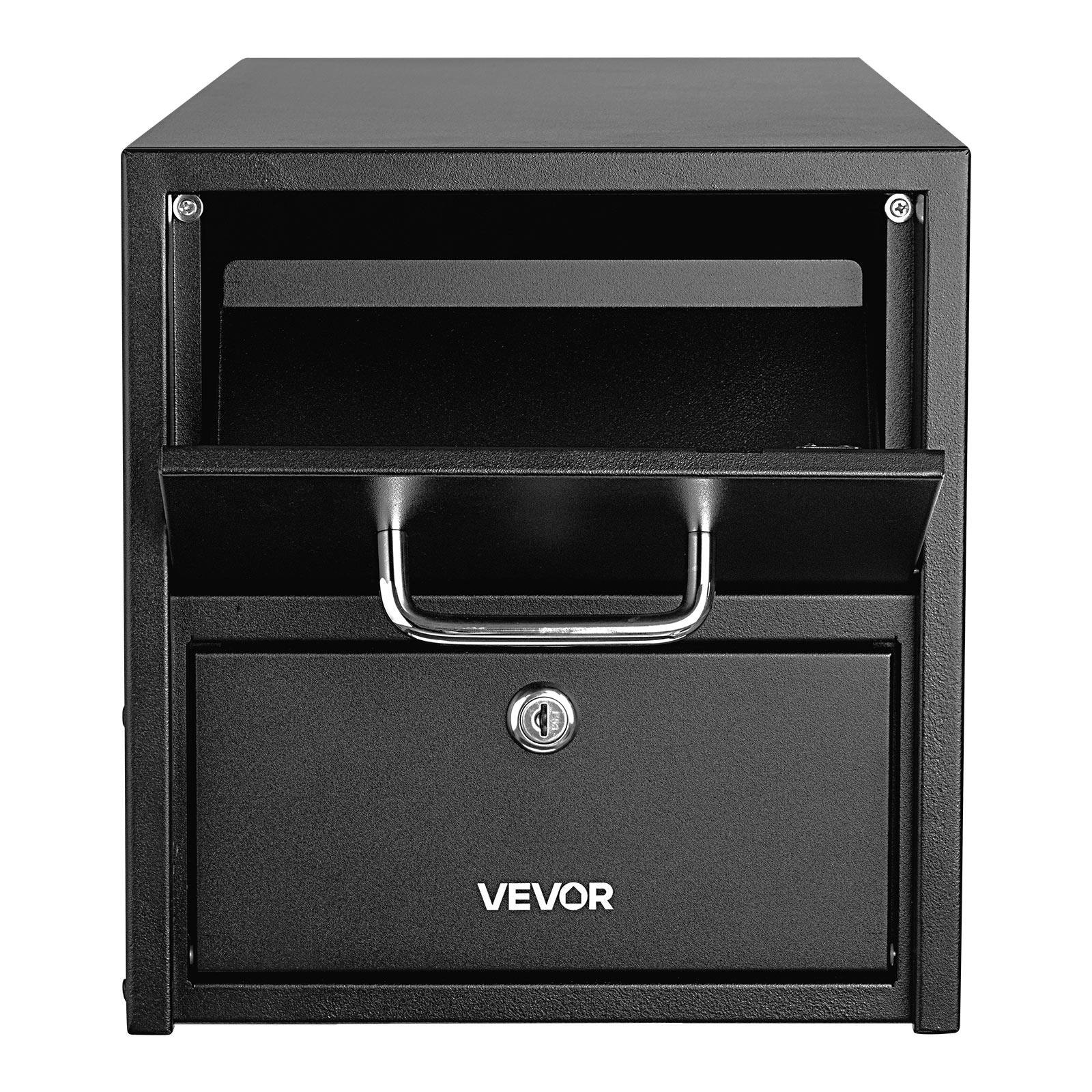 Alt View 5. VEVOR - Post Mount Mailbox, Anti-Pry & Anti-Theft Mailboxes for Outside, Heavy Duty Lockable Mail Box with Magnetic Door - Black.
