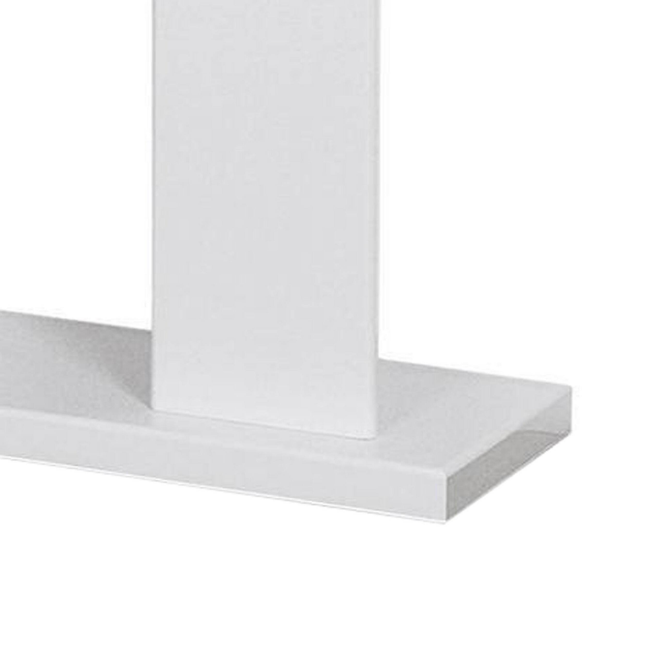 Alt View 3. Manhattan Lane - Liam 47 Inch Sofa Console Table, White Wood, Pedestal Base, Black Glass Top - White, Black.
