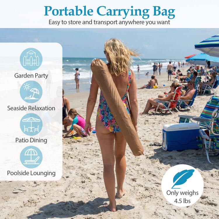 Portable Carrying Bag  
Easy to store and transport anywhere you want  
Garden Party  
Seaside Relaxation  
Patio Dining  
Poolside Lounging  
Only weighs 4.5 lbs