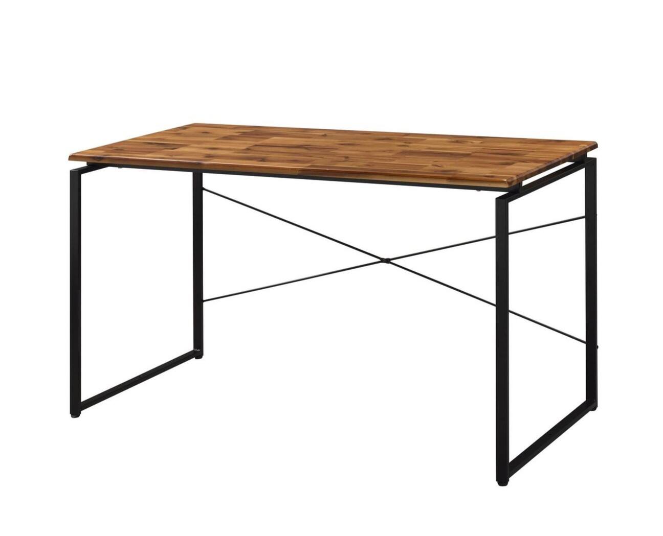 Angle. TinyHomie - Metal Frame Writing Desk 1pc Wooden Home Office Furniture Oak and Black Finish Laptop Table - Black and Oak.