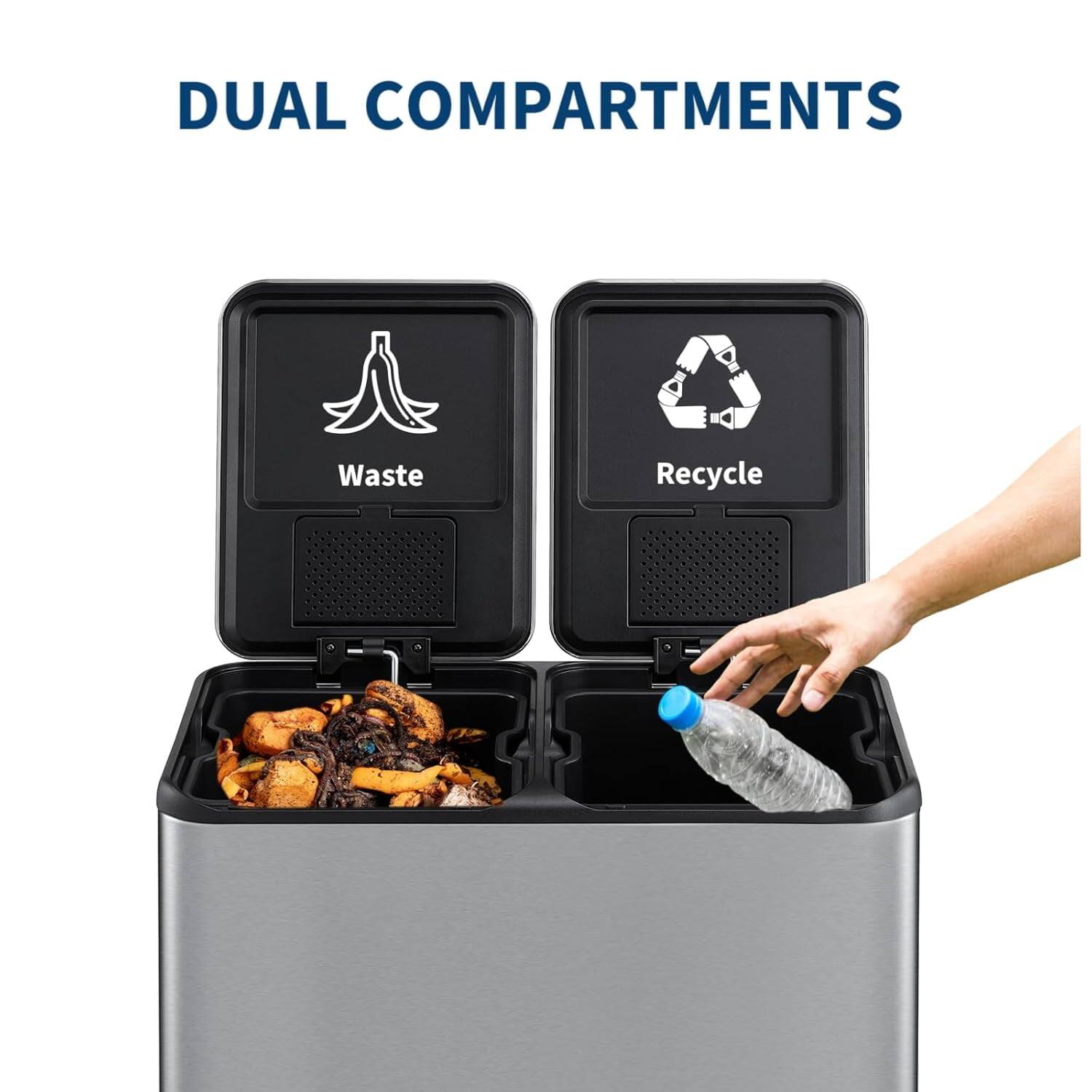 DUAL COMPARTMENTS  
Waste | Recycle