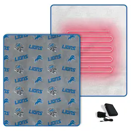 Pegasus - Detroit Lions Scattered Logos 60" x 70" Heated Blanket - Multicolor