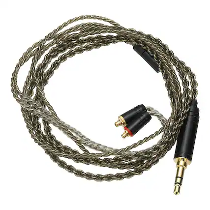 Front. Unique Bargains - IEM Earphone Cable 1.2M, 28AWG 4-Core High Purity Silver-Plated HiFi Replacement for Ananda Arya HE400SE (3.5mm, MMCX) - Gray Green.
