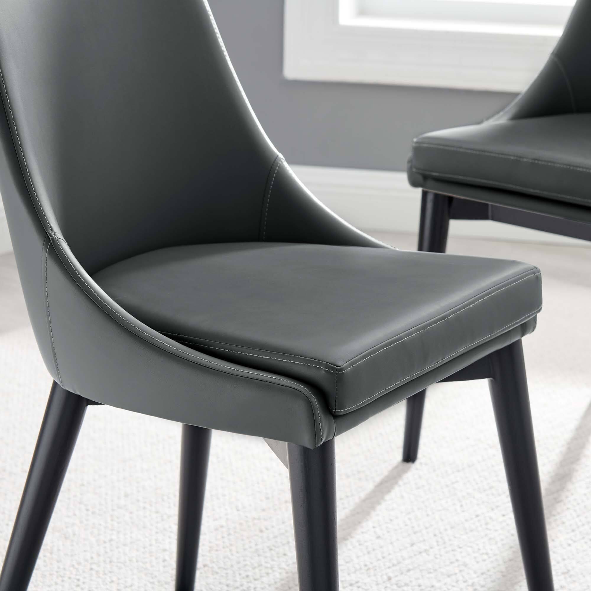 Alt View 4. Modway - Viscount Vegan Leather Dining Chair by Modway - Gray.