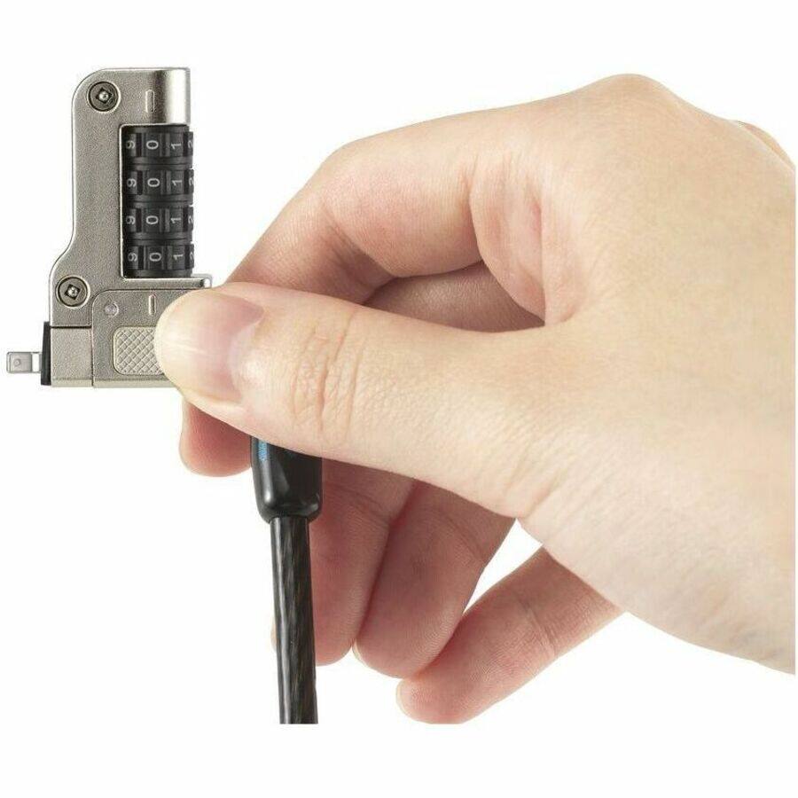 Alt View 2. Kensington - Kensington Slim N17 2.0 Combination Laptop Lock for Wedge-Shaped Slots - 5.91 ft Cable - Resettable - 4-wheel.