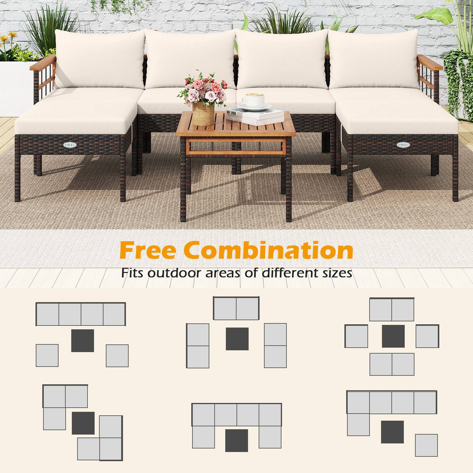 Free Combination  
Fits outdoor areas of different sizes