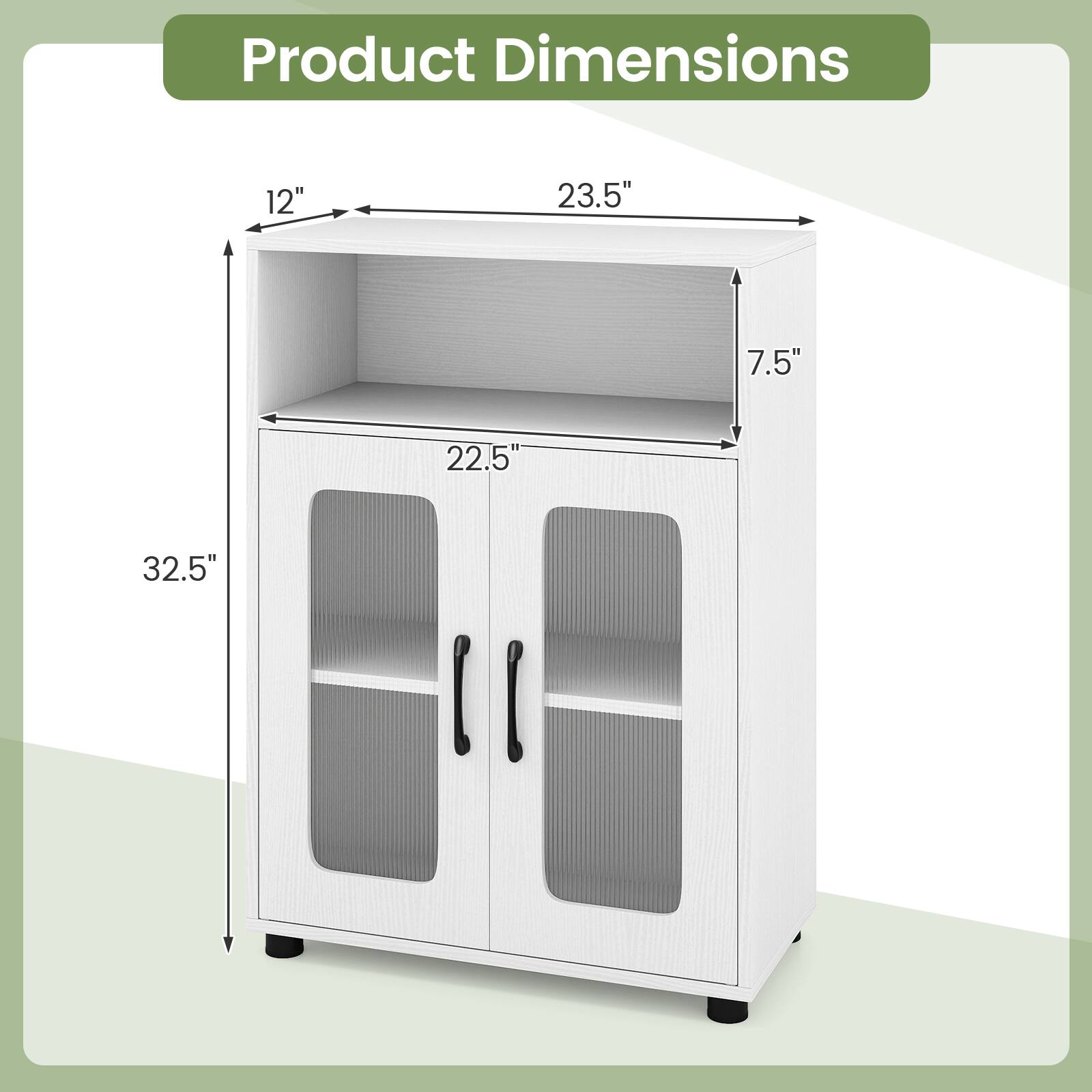 Product Dimensions: 12" x 23.5" x 7.5" x 22.5" x 32.5"