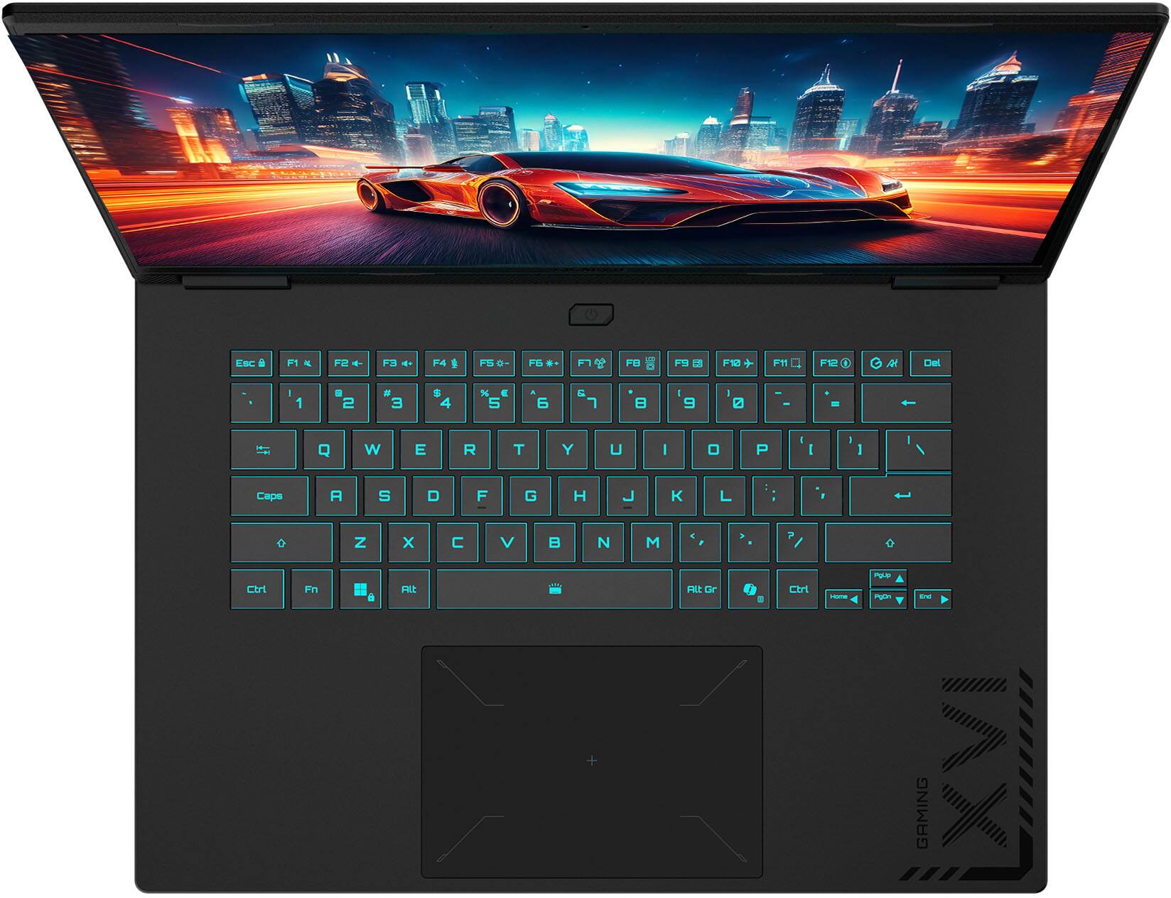 Esc F1 F2 F3 F4 F5 F6 F7 F8 F9 F10 F11 F12 Del 1 2 3 4 5 6 7 8 9 0 - - - - - - Q W E R T Y U I O P : ; Caps A S D F G H J K L Z X C V B N M , . / Ctrl Fn Alt Gr Ctrl PgUp PgDn + GAMING