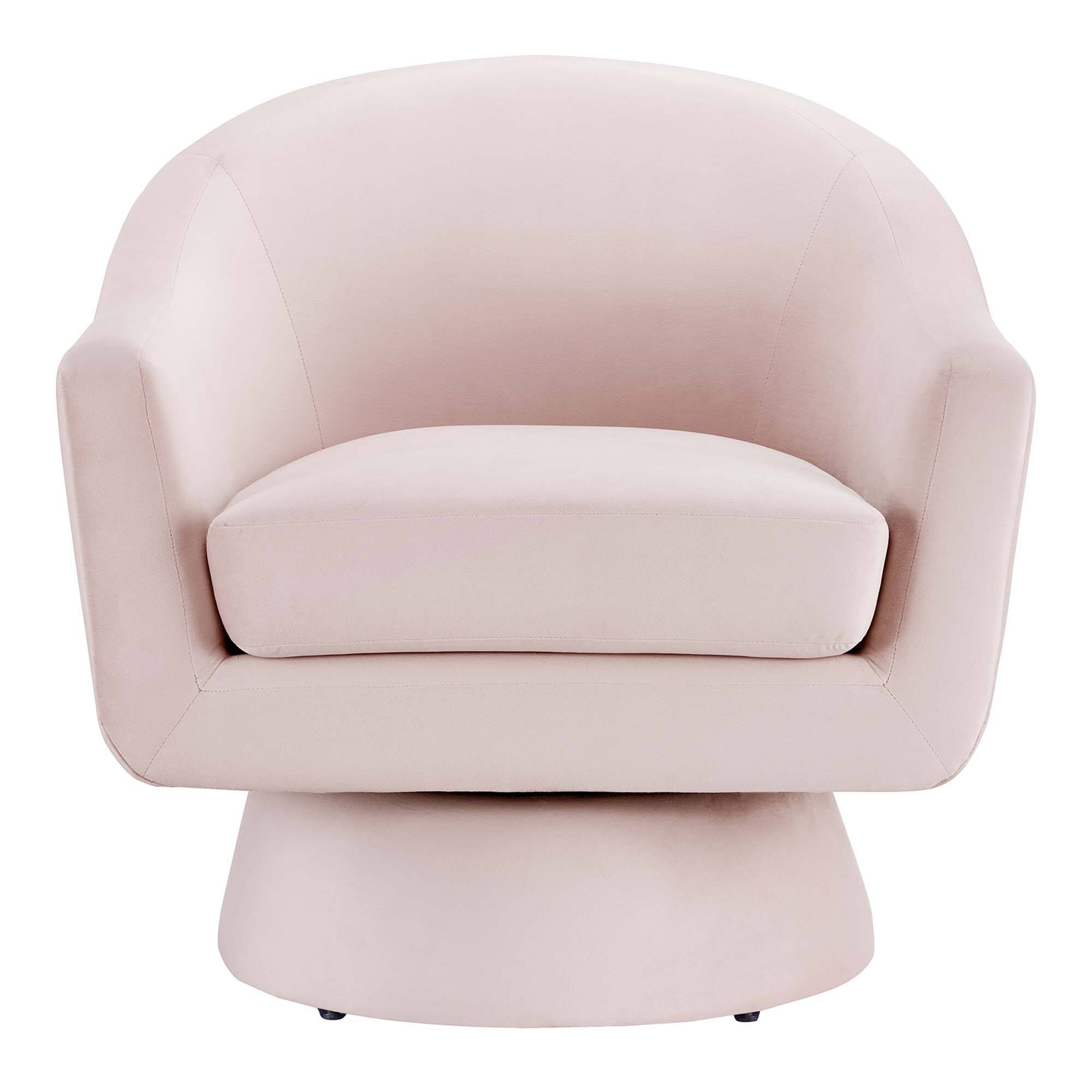 Alt View 4. Modway - Astral Performance Velvet Fabric and Wood Swivel Chair by Modway - Pink.