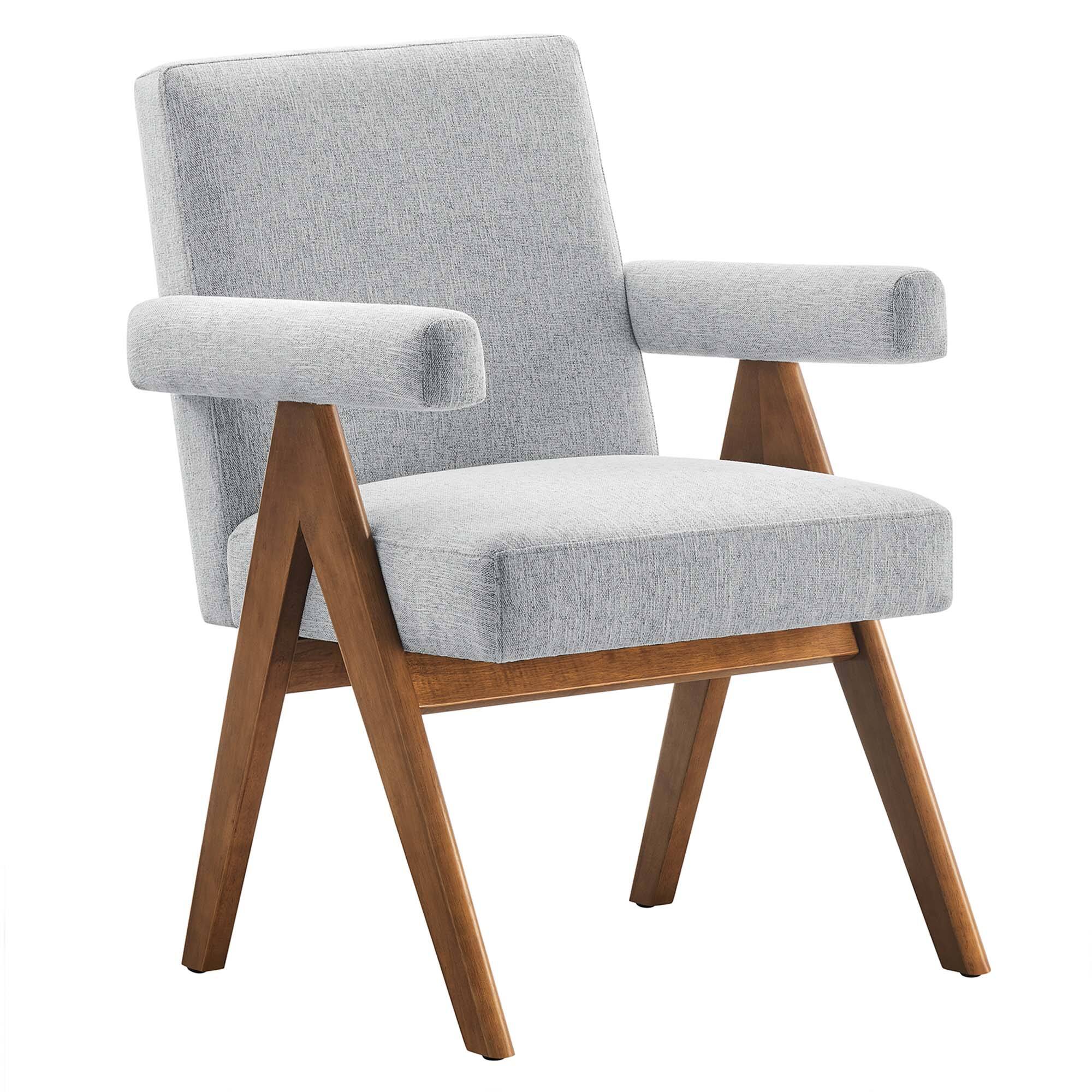 Alt View 2. Modway - Lyra Fabric Dining Room Chair Set of 2 by Modway - Light Gray Fabric.
