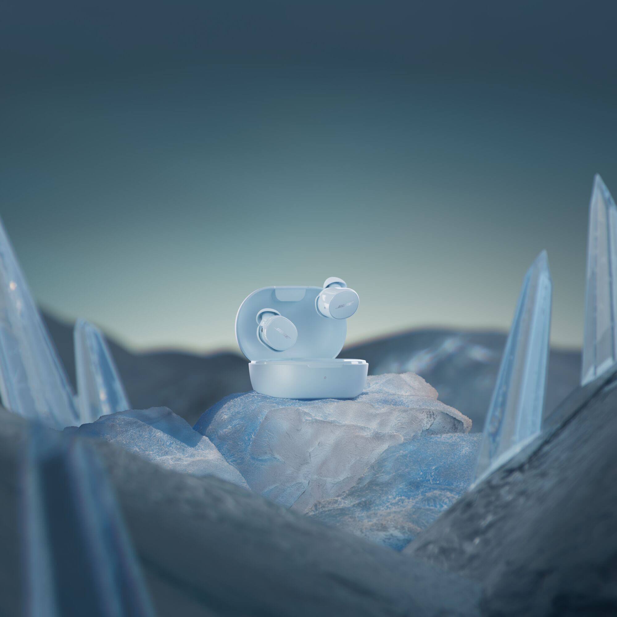 Alt View 18. Bose - QuietComfort True Wireless Noise Cancelling In-Ear Earbuds - Ice Blue.