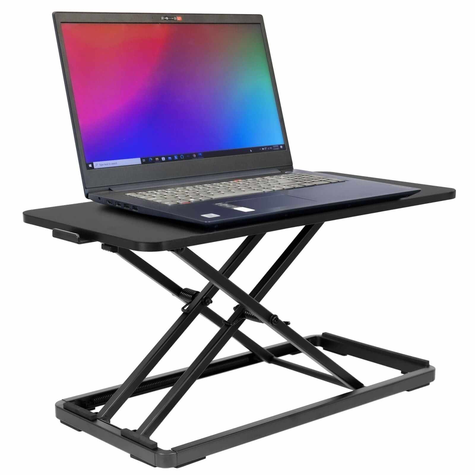 Alt View 4. Mount-It! - Adjustable Sit-Stand Riser for Laptops – Ergonomic Workstation for Desk, Black.