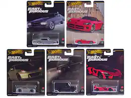 "Fast & Furious" 2024 5 piece Set J Diecast Model Cars by Hot Wheels - Multicolor