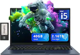 ASUS - Vivobook 15 15.6" FHD Laptop,Intel i5-1235U,40GB RAM,2TB SSD+160GB Dock Station,Iris Xe Graphics,Win 11 - Blue