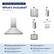 WM-530-PRO Stainless Steel 36"
What's Included?
Contenu inclus
1. Dishwasher-Safe Baffle Filters x3
Filtres à graisse lavables en lave-vaisselle x3
2. Lower Chimney Cover x1
Cache de cheminée inférieur x1
3. Upper Chimney Cover x1
Cache de cheminée supérieur x1
4. Chimney Bracket x1
Support de cheminée x1
5. Top Round Exhaust Adapter x1 (Size: 6" Diameter)
Adaptateur d'évacuation rond pour plafond x1 (Diamètre: 6 pouces/15.2 cm)