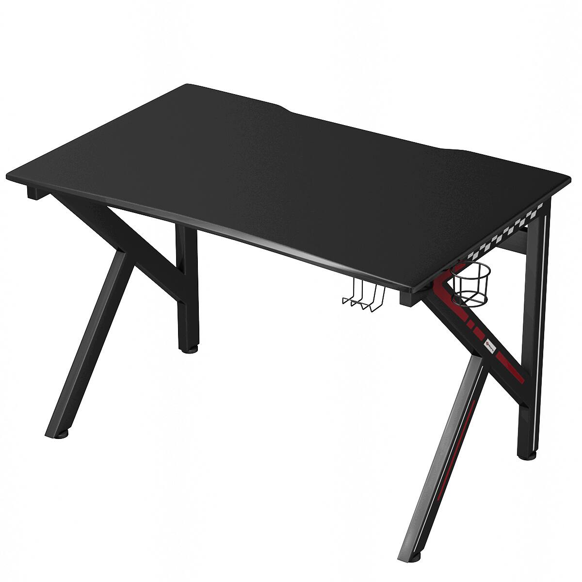 Alt View 11. Costway - K-Shaped Gaming Desk with Cup Holder - Black.