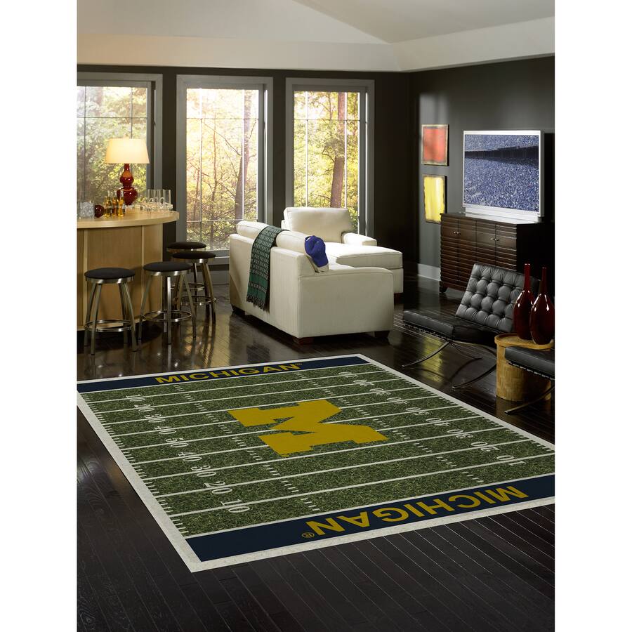 Imperial Michigan Wolverines 7'8'' x 10'9'' Home Field Rug Black ...