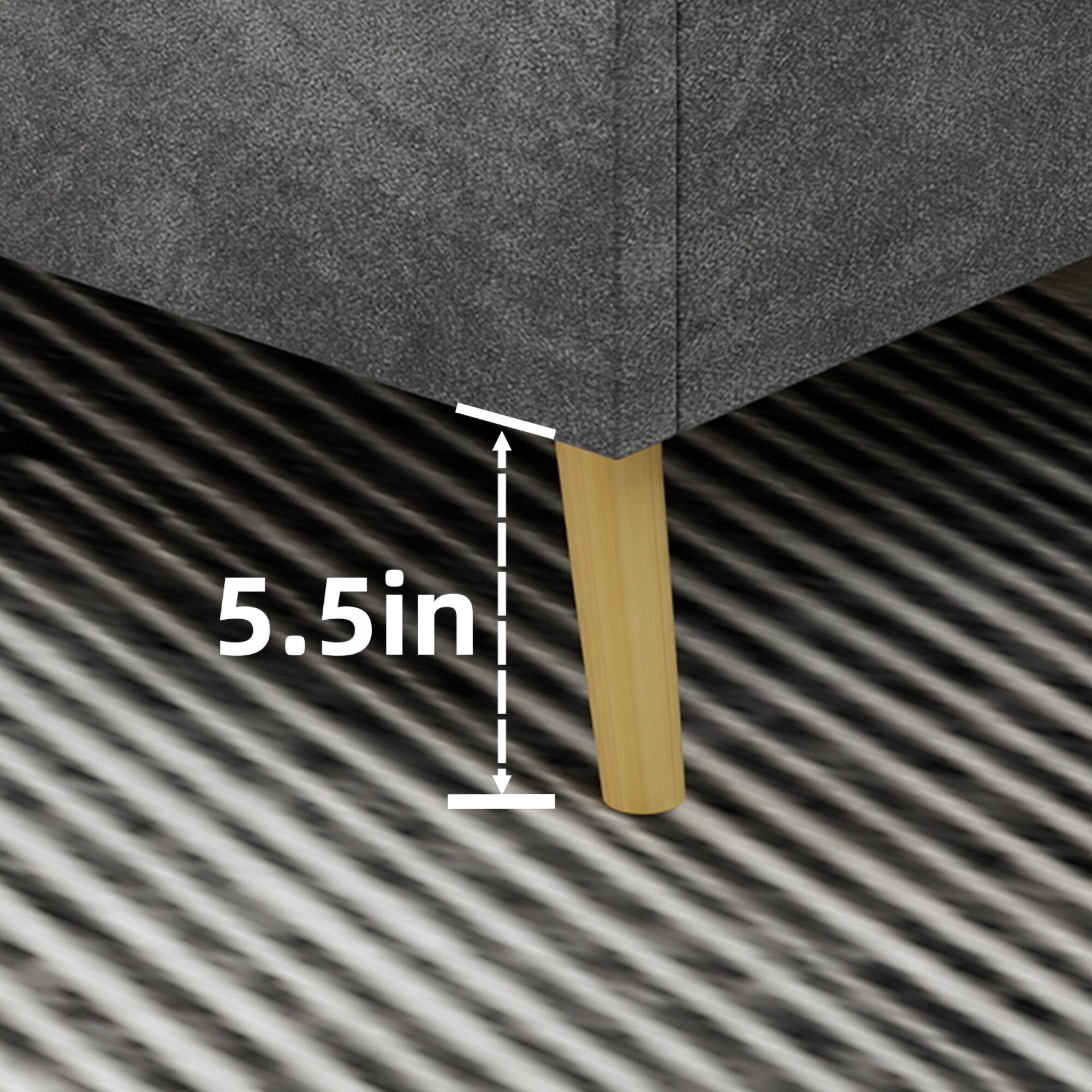 Alt View 8. GOODSILO - Luxury Velvet Upholstered Bed with Tufted Headboard for Master Bedroom Queen Size Gray - Grey.