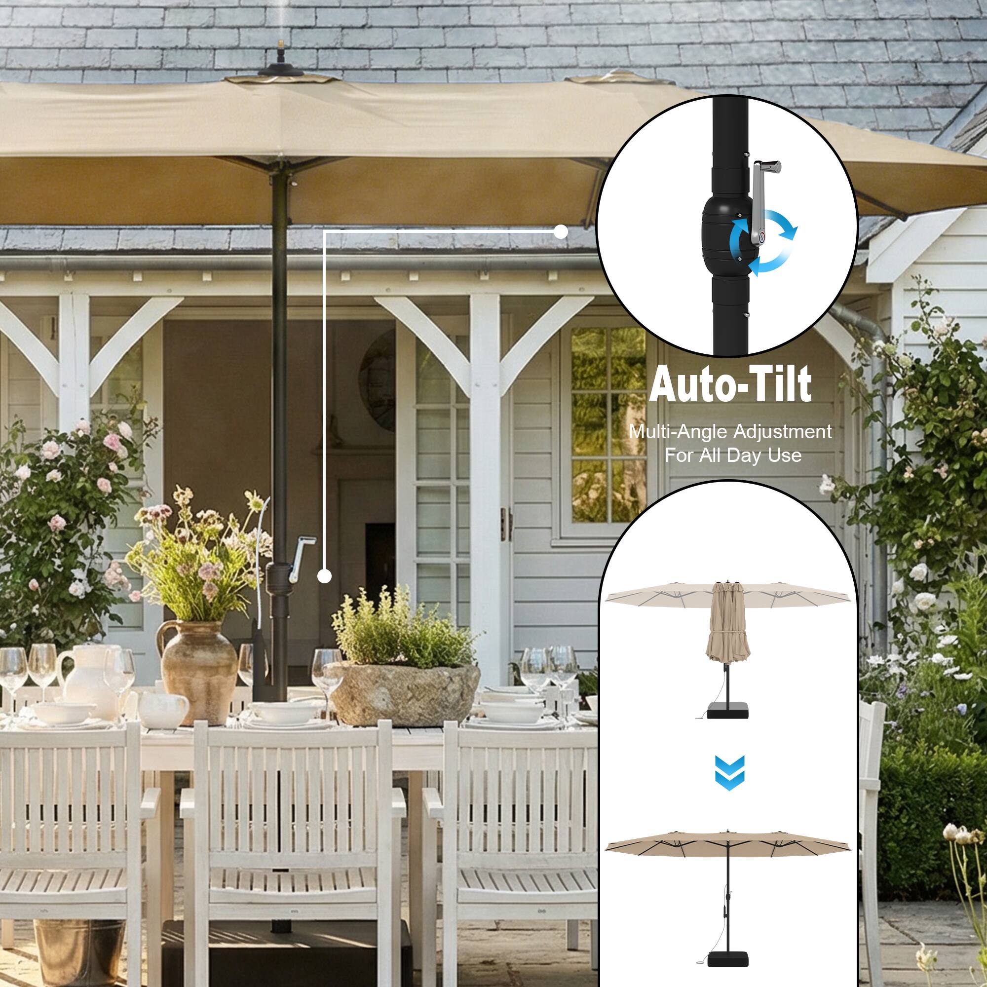 Auto-Tilt  
Multi-Angle Adjustment  
For All Day Use