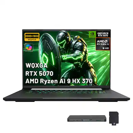 2560 x 1600 WQXGA
GEFORCE NVIDIA RTX 5070
AMD Ryzen AI 9 HX 370
WOXGA