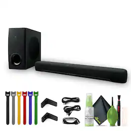 Yamaha - SR-C30A 90W 2.1-Channel Soundbar System, Cleaning kit, Reusable Fastener Straps, Bundle