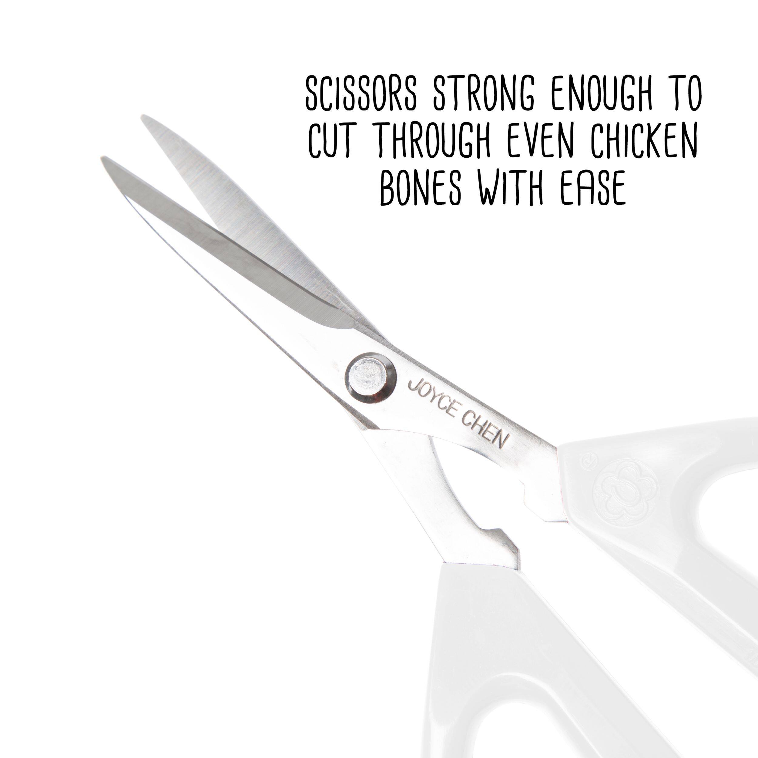 SCISSORS STRONG ENOUGH TO CUT THROUGH EVEN CHICKEN BONES WITH EASE

JOYCE CHEN