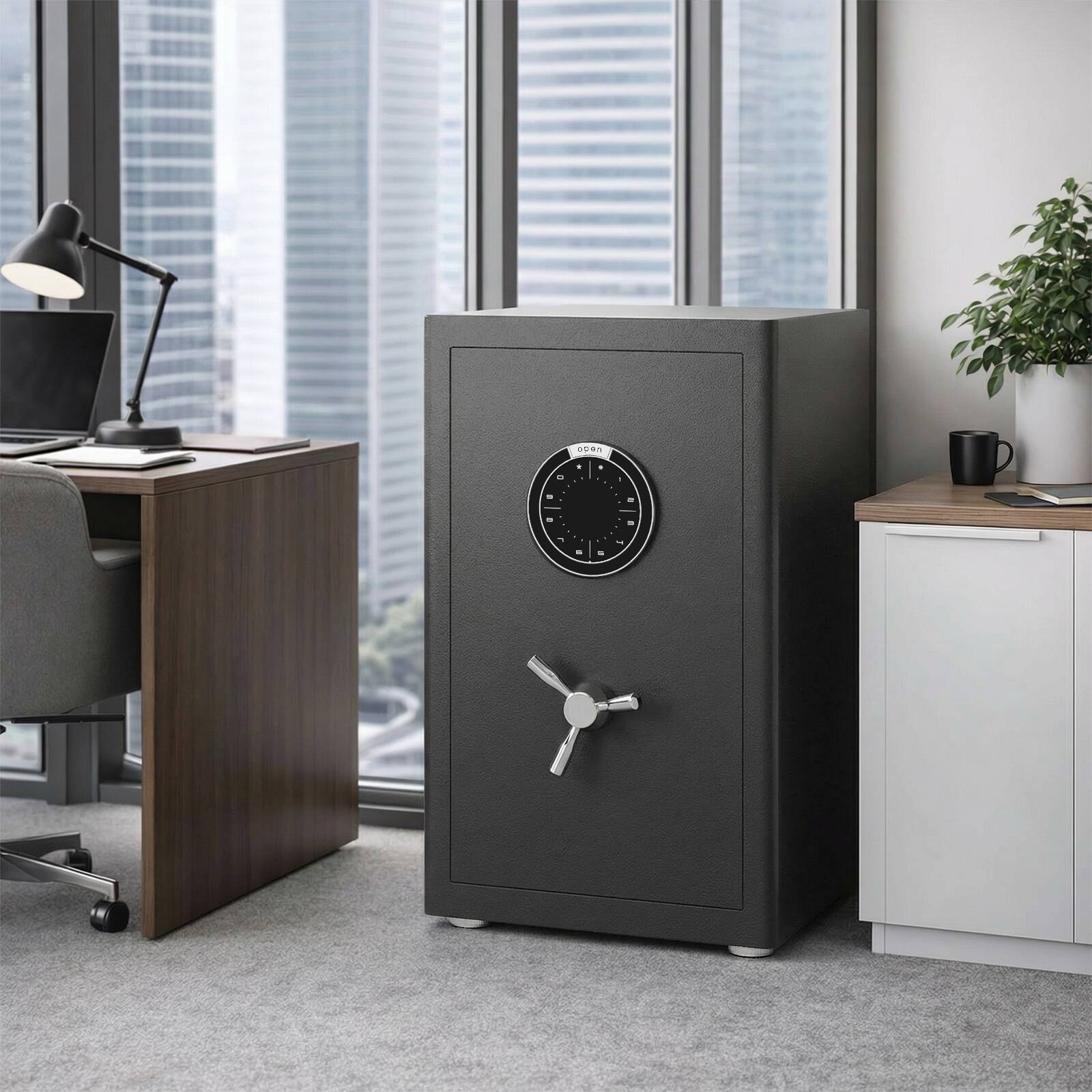 Alt View 10. Chateau Abodes - 2.8 Cu Ft Steel Security Safe with Digital Keypad, Removable Shelf & Jewelry Box, 10mm Door & 28mm Bolts, Dual Alarm - 2.8 Cu Ft.