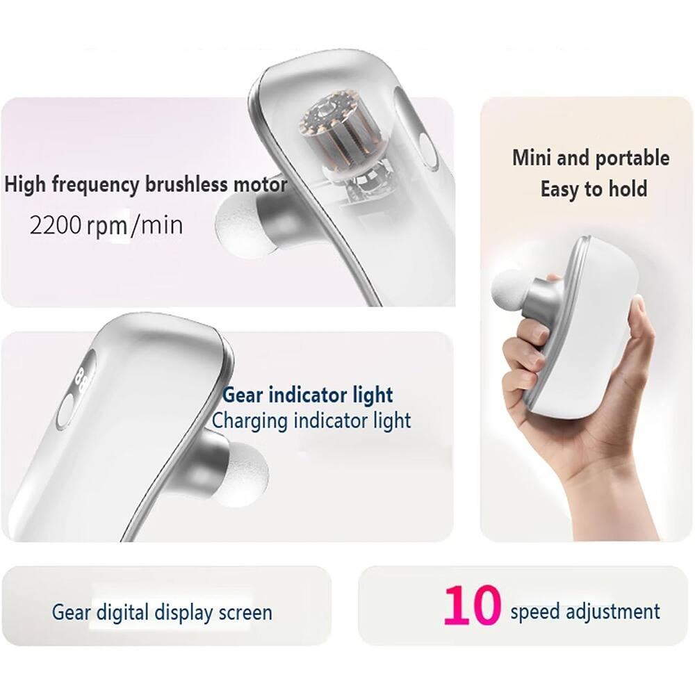 - High frequency brushless motor
  - 2200 rpm/min

- Mini and portable
  - Easy to hold

- Gear indicator light
  - Charging indicator light

- Gear digital display screen

- 10 speed adjustment