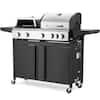 Front. U-HOMY - Propane Gas Grill with Pizza Oven and Side Burner, Removable Grates, Shelf & Cabinet for Outdoor Cooking - 5+1 Burner.