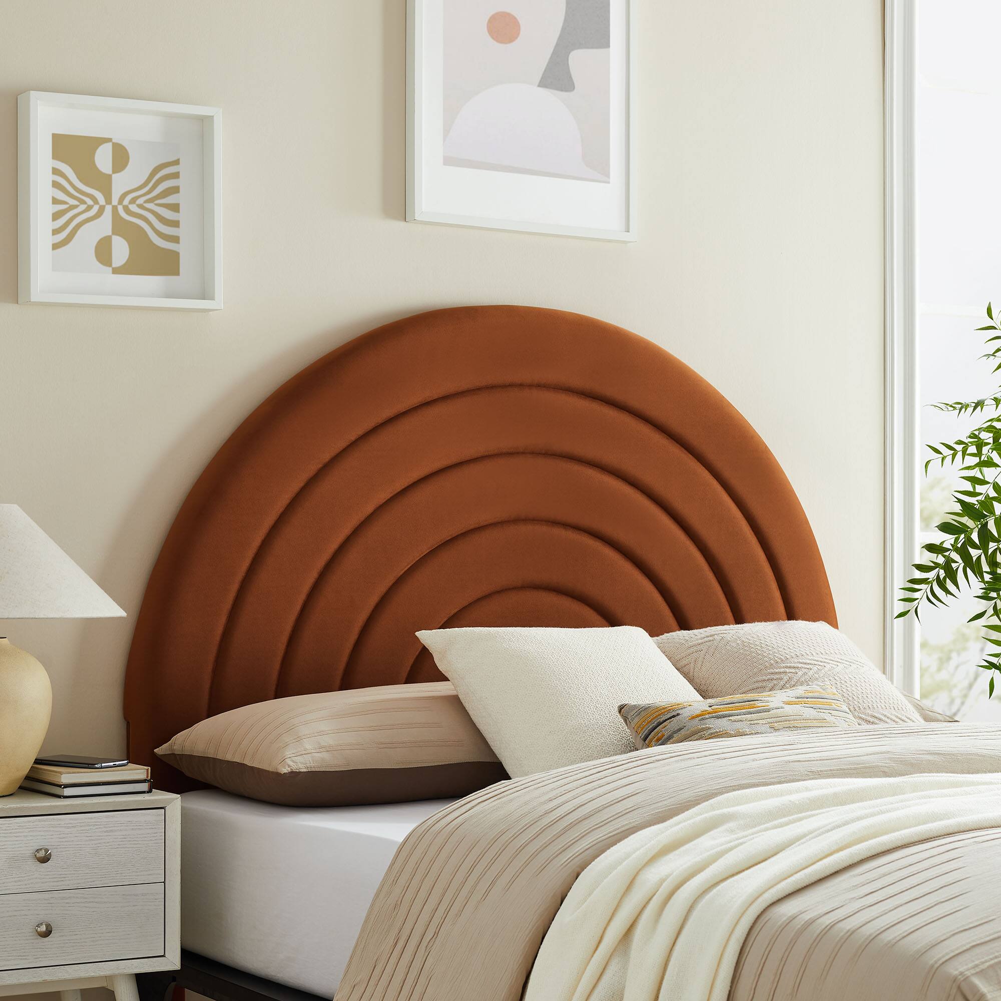 Alt View 2. Modway - Solana Arched Performance Velvet Queen Headboard by Modway - Brown.